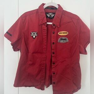 Harley Davidson Womens short sleeve button up
